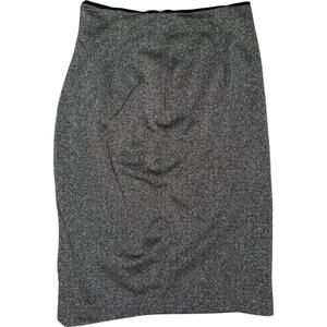 Worthington Womens 8 Black Silver Metallic Pencil Mini Skirt Business Casual‎